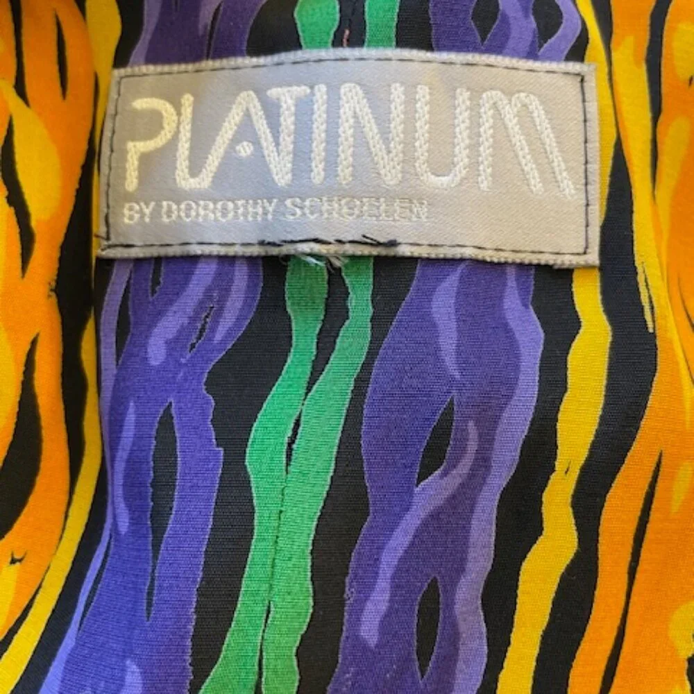 Vintage Platinum by Dorothy Schoelen Funky Heart Button Artsy Coat Dress Medium - Picture 10 of 12